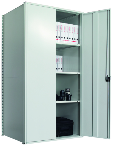 Flügeltürschrank, Grundregal 2000 x 1000 x 1000 mm, RAL 7035 lichtgrau/verzinkt, 5 MULTIplus250-Fachböden, Seitenwände, Rückwand, 1 Stück Flügeltür von der Marke Schulte Lagertechnik Flügeltürschrank, Grundregal 2000 x 1000 x 1000 mm, RAL 7035 lichtgrau/verzinkt, 5 MULTIplus250-Fachböden, Seitenwände, Rückwand, 1 Stück Flügeltür aus der Kategorie Grundregal mit der Artikelnummer 12990-M6