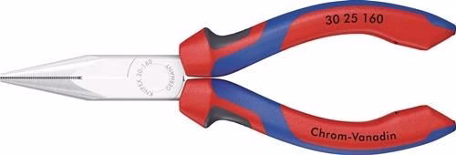 Langbeckzange Gesamtlänge 160mm Form 2 Kopf verchromt lang,flach-rund Comfort-Griff KNIPEX