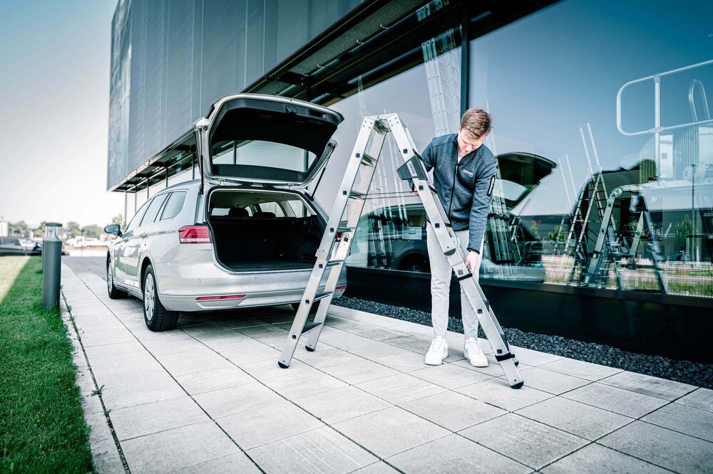 Munk Stufen-Stehleiter beidseitig begehbar steckbar 2x4 Stufen