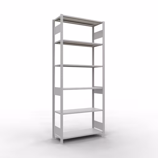 Grundregal, Fachbodenregal Stecksystem MULTIplus150, 2500 x 1000 x 400 mm (HxBxT), 6 Fachböden, Längenriegel, RAL 7035 lichtgrau von der Marke Schulte Lagertechnik Grundregal, Fachbodenregal Stecksystem MULTIplus150, 2500 x 1000 x 400 mm (HxBxT), 6 Fachböden, Längenriegel, RAL 7035 lichtgrau aus der Kategorie Grundregal mit der Artikelnummer 32641-LR