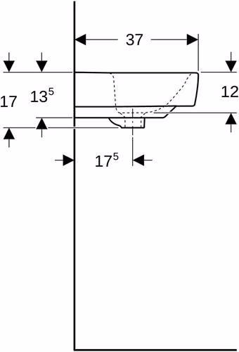 Waschtisch Renova 550 x 370 mm weiß weiß GEBERIT