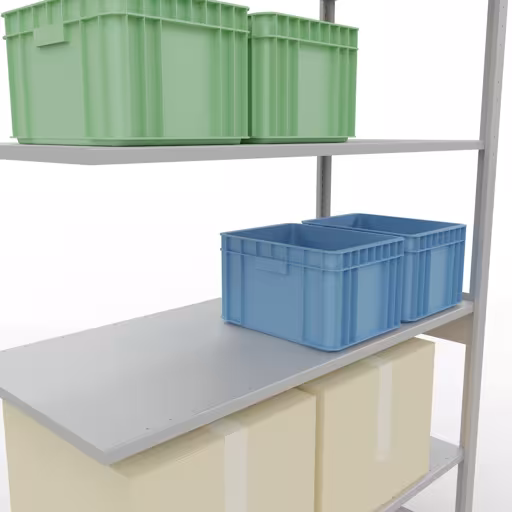 Zusatzbild des Artikels Anbauregal, Fachbodenregal Stecksystem MULTIplus150, 2500 x 1300 x 600 mm (HxBxT), 6 Fachböden, Längenriegel, RAL 7035 lichtgrau Zusatzbild des Artikels Anbauregal, Fachbodenregal Stecksystem MULTIplus150, 2500 x 1300 x 600 mm (HxBxT), 6 Fachböden, Längenriegel, RAL 7035 lichtgrau aus Anbauregal