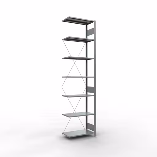 Anbauregal, Fachbodenregal Stecksystem MULTIplus150, 3000 x 750 x 400 mm (HxBxT), 7 Fachböden, Kreuzstrebe, verzinkt von der Marke Schulte Lagertechnik Anbauregal, Fachbodenregal Stecksystem MULTIplus150, 3000 x 750 x 400 mm (HxBxT), 7 Fachböden, Kreuzstrebe, verzinkt aus der Kategorie Anbauregal mit der Artikelnummer 12747-75