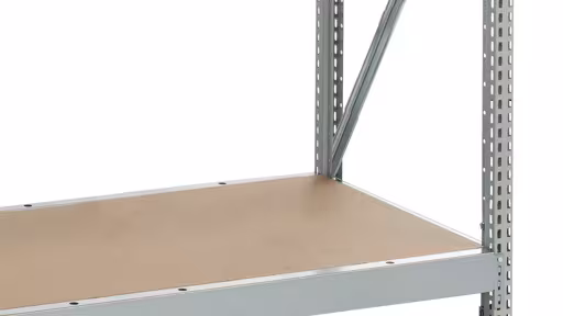 Andere Ansicht des Artikels Grundregal, Weitspannregal WS 3000 mit Spanplatten, 3000 x 2500 x 800 mm, verzinkt, 5 Ebenen, Fachlast 500 kg, Feldlast 2.500 kg aus der Kategorie Weitspannregale
