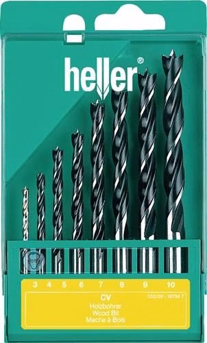 CV Holzspiralbohrersatz 8-teilig Durchmesser 3, 4, 5, 6, 7, 8, 9, 10 mm CV-Stahl von der Marke Heller Holzspiralbohrersatz HELLER aus der Kategorie Holzbohrer mit der Teilenummer 4000865117