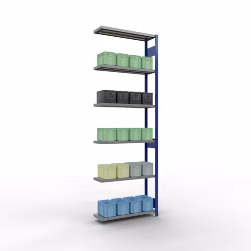 Produktbild Nr 13 des Artikels Anbauregal, Fachbodenregal Stecksystem MULTIplus250, 3000 x 1000 x 300 mm (HxBxT), 7 Fachböden, Längenriegel, RAL 5010 enzianblau/verzinkt Abbildung Nr 13 des Artikels Anbauregal, Fachbodenregal Stecksystem MULTIplus250, 3000 x 1000 x 300 mm (HxBxT), 7 Fachböden, Längenriegel, RAL 5010 enzianblau/verzinkt aus der Produktgruppe Stecksystem von der Marke Schulte Lagertechnik