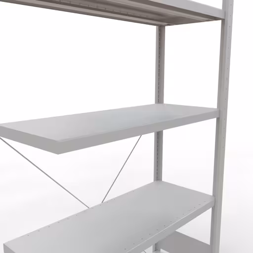 Zusatzbild des Artikels Anbauregal, Fachbodenregal Stecksystem MULTIplus250, 2000 x 1000 x 400 mm (HxBxT), 5 Fachböden, Kreuzstrebe, RAL 7035 lichtgrau Zusatzbild des Artikels Anbauregal, Fachbodenregal Stecksystem MULTIplus250, 2000 x 1000 x 400 mm (HxBxT), 5 Fachböden, Kreuzstrebe, RAL 7035 lichtgrau aus Anbauregal