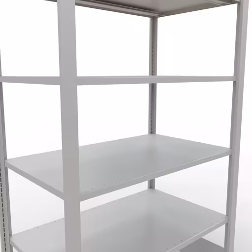 Abbildung Nr 9 des Artikels Grundregal, Büro-Fachbodenregal Stecksystem MULTIplus150, 2000 x 1000 x 600 mm (HxBxT), 6 Fachböden, Längenriegel, ohne Mittelanschlag, lichtgrau aus der Produktgruppe Büroregale von der Marke Schulte Lagertechnik