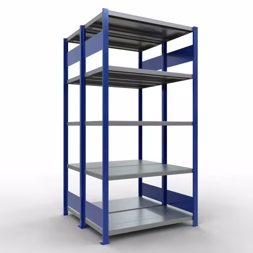 Grundregal, Doppelregal, Fachbodenregal Stecksystem MULTIplus250, 2000 x 1000 x (2x500) mm (HxBxT), 2x5 Fachböden, Längenriegel, RAL 5010 enzianblau von der Marke Schulte Lagertechnik Grundregal, Doppelregal, Fachbodenregal Stecksystem MULTIplus250, 2000 x 1000 x (2x500) mm (HxBxT), 2x5 Fachböden, Längenriegel, RAL 5010 enzianblau aus der Kategorie Doppelregale mit der Artikelnummer 33250-B