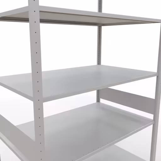Zusatzbild des Artikels Grundregal, Fachbodenregal Stecksystem MULTIplus150, 3000 x 1300 x 800 mm (HxBxT), 7 Fachböden, Längenriegel, RAL 7035 lichtgrau aus Grundregal