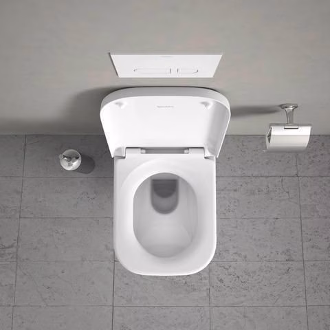 Abattant de toilettes Happy D.2 blanc avec mécanisme de fermeture amortie, charnières en acier inoxydable, DURAVIT
