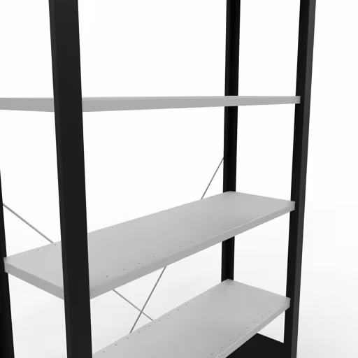 Produktbild Nr 12 des Artikels Grundregal, Büro-Fachbodenregal Stecksystem MULTIplus85, 2000 x 1000 x 300 mm (HxBxT), 6 Fachböden, Kreuzstrebe, ohne Anschlagleiste, schwarz/lichtgrau Abbildung Nr 12 des Artikels Grundregal, Büro-Fachbodenregal Stecksystem MULTIplus85, 2000 x 1000 x 300 mm (HxBxT), 6 Fachböden, Kreuzstrebe, ohne Anschlagleiste, schwarz/lichtgrau aus der Produktgruppe Büroregale von der Marke Schulte Lagertechnik