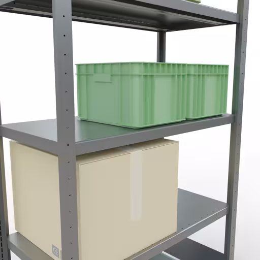 Produktbild Nr 14 des Artikels Grundregal, Fachbodenregal Stecksystem MULTIplus330, 2000 x 1000 x 500 mm (HxBxT), 5 Fachböden, Längenriegel, verzinkt Abbildung Nr 14 des Artikels Grundregal, Fachbodenregal Stecksystem MULTIplus330, 2000 x 1000 x 500 mm (HxBxT), 5 Fachböden, Längenriegel, verzinkt aus der Produktgruppe Stecksystem von der Marke Schulte Lagertechnik