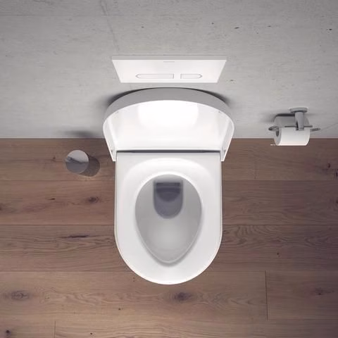 WC-Sitz Starck 3 weiß mit Absenkautomatik Scharniere Edelstahl DURAVIT