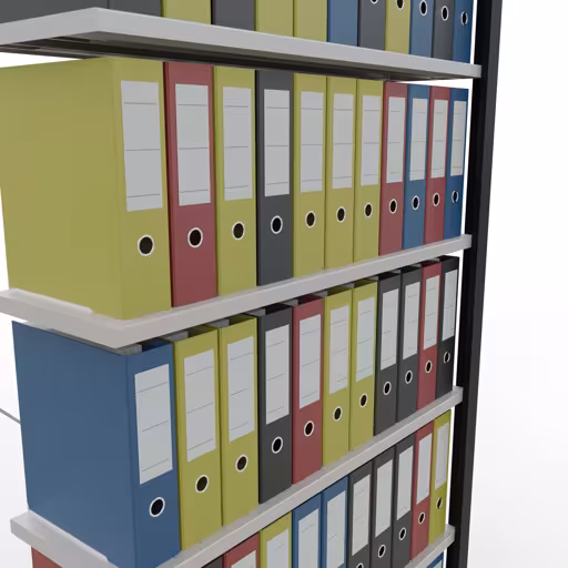 Abbildung Nr 11 des Artikels Anbauregal, Büro-Fachbodenregal Stecksystem MULTIplus85, 2300 x 1000 x 300 mm (HxBxT), 7 Fachböden, Kreuzstrebe, ohne Anschlagleiste, schwarz/lichtgrau aus der Produktgruppe Büroregale von der Marke Schulte Lagertechnik