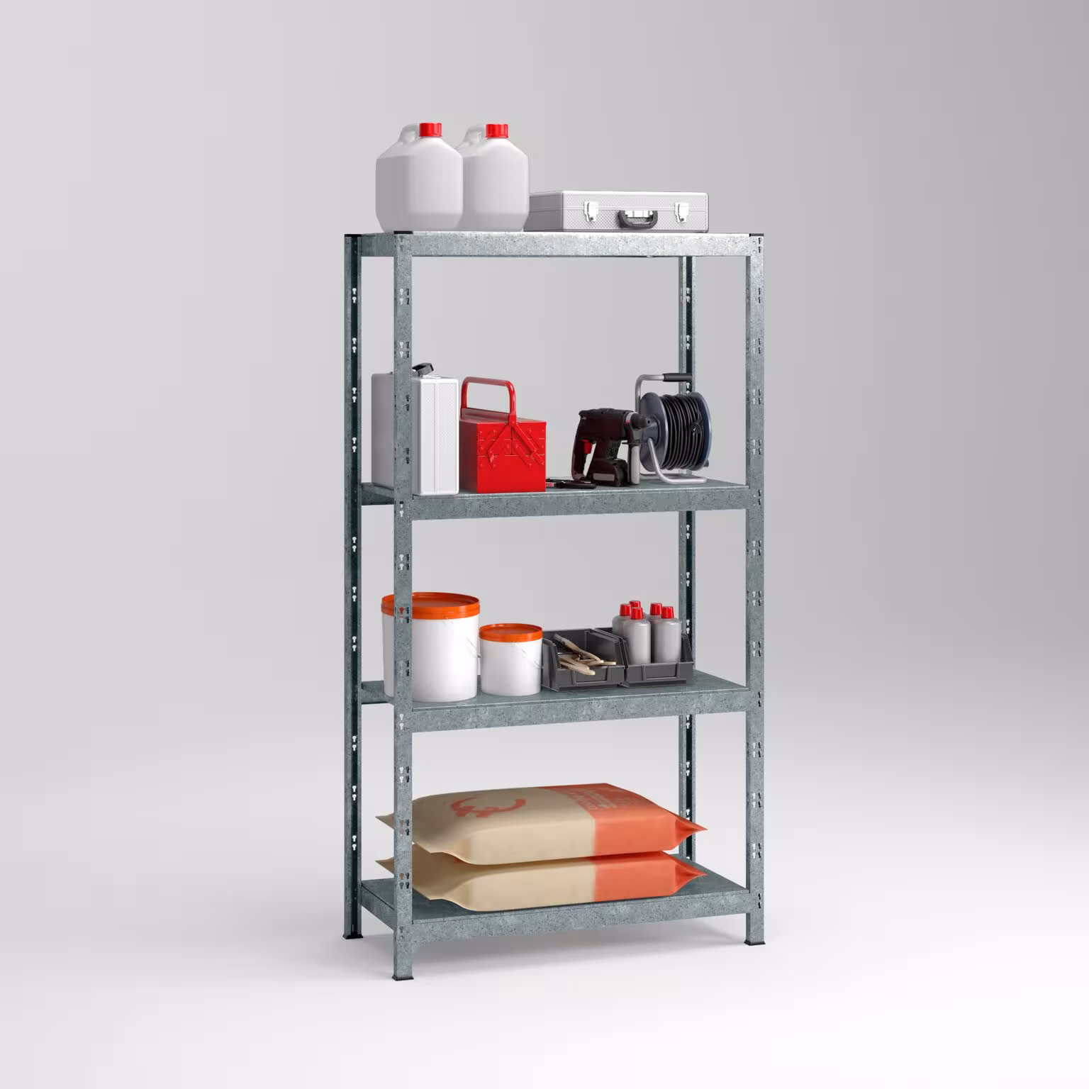 SCHULTE Regalwelt Profi-Steckregal mit 4 Böden, 195x100x50 cm (HxBxT) verzinkt von der Marke Schulte Regalwelt aus der Produktreihe Stecksystem