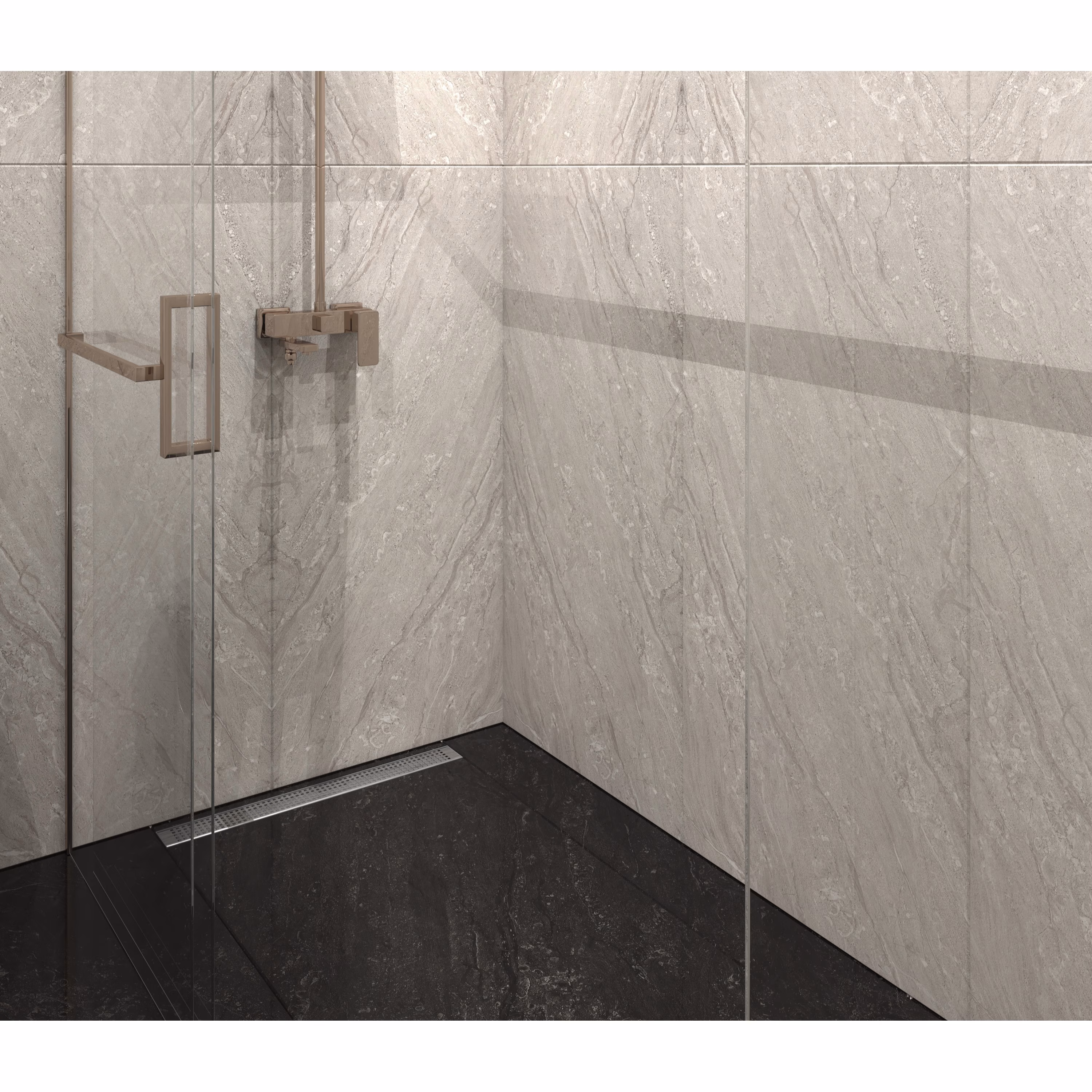 Ohne Text 3963796 MERT 300mm Duschrinne mit Design-Edelstahlrost "Square"