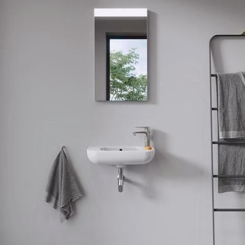 Detailbild 3997968 Handwaschbecken D-Code weiß 500x220mm 1 Hahnloch, mit Überlauf DURAVIT