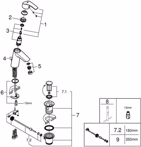 GROHE Einhand-Waschtischbatterie Eurosmart 23322_1 mittelhoch chrom