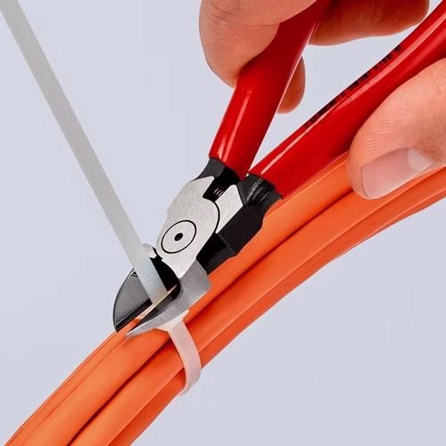 Seitenschneider für Kunststoffe Länge 140mm Kopf poliert gerade Kunststoff-Überzug KNIPEX