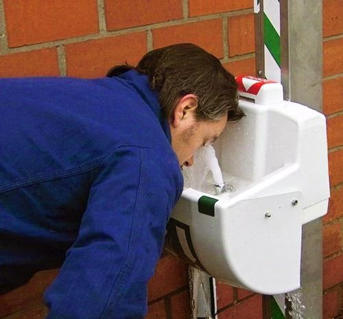 Augendusche PremiumLine mit Auffangbecken+Abdeckung Wandmontage3/8 Außengewinde Zoll B-SAFETY