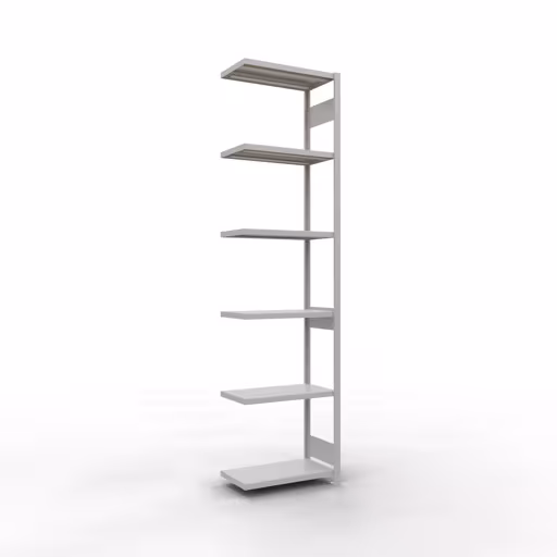Abbildung Nr 14 des Artikels Anbauregal, Fachbodenregal Stecksystem MULTIplus250, 3000 x 750 x 400 mm (HxBxT), 7 Fachböden, Längenriegel, RAL 7035 lichtgrau aus der Produktgruppe Stecksystem von der Marke Schulte Lagertechnik