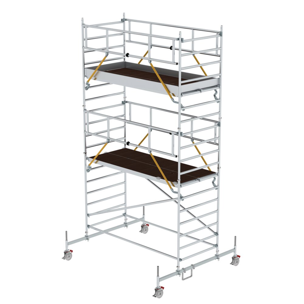 Munk Rollgerüst SG 1,35 x 3,0 m mit Fahrbalken und Doppel-Plattform Plattformhöhe 4,66 m von Günzburger Steigtechnik Munk Rollgerüst SG 1,35 mit Fahrbalken & Doppel-Plattform aus der Kategorie Rollgerüste mit der Artikelnr. 175437