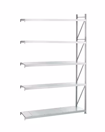 Anbauregal, Weitspannregal WS 3000 mit Stahlpaneelen, 3000 x 2500 x 500 mm, verzinkt, 5 Ebenen, Fachlast 500 kg, Feldlast 2.500 kg von der Marke Schulte Lagertechnik Anbauregal, Weitspannregal WS 3000 mit Stahlpaneelen, 3000 x 2500 x 500 mm, verzinkt, 5 Ebenen, Fachlast 500 kg, Feldlast 2.500 kg aus der Kategorie WS3000 für Fachlasten bis 500kg mit der Artikelnummer 22273