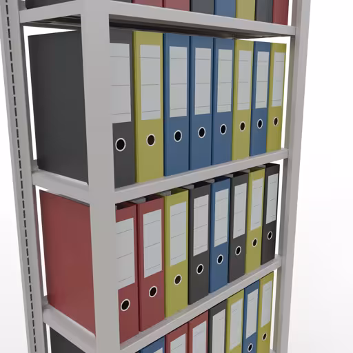 Abbildung Nr 11 des Artikels Grundregal, Büro-Fachbodenregal Stecksystem MULTIplus85, 2300 x 750 x 300 mm (HxBxT), 7 Fachböden, Kreuzstrebe, mit Anschlagleiste, lichtgrau aus der Produktgruppe Büroregale von der Marke Schulte Lagertechnik