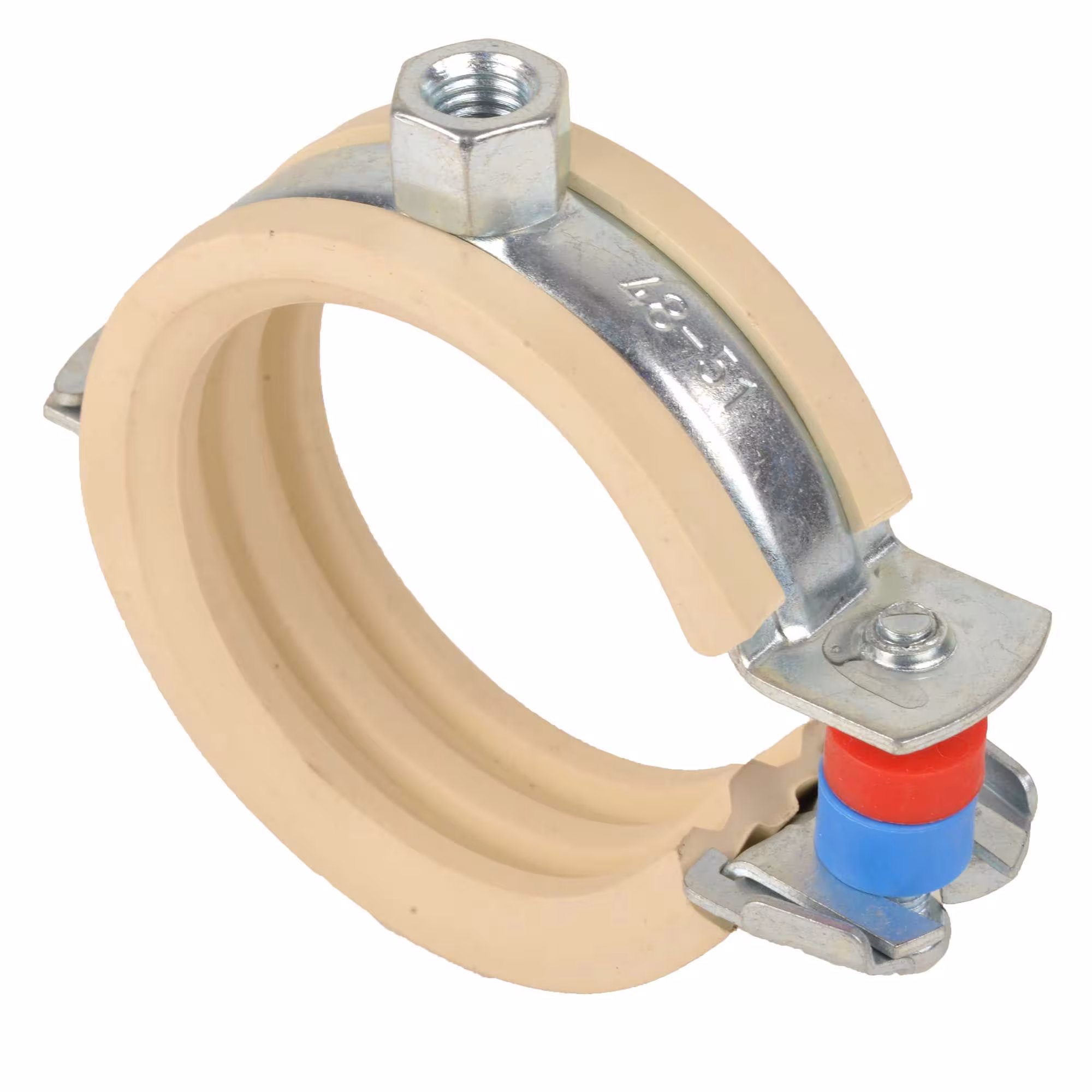 Gelenkrohrschelle 19 mm - 22 mm M8 für Kunststoffrohr von der Marke Fixotec Fixotec Gelenkrohrschellen weiße Einlage Kunststoffrohre Typ Größe: 19-22 mm x M8 aus der Kategorie Gelenkrohrschellen mit der Artikelnr. 203598