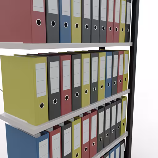 Anbauregal, Büro-Fachbodenregal Stecksystem MULTIplus85, 2000 x 1000 x 300 mm (HxBxT), 6 Fachböden, Kreuzstrebe, ohne Anschlagleiste, schwarz/lichtgrau von der Marke Schulte Lagertechnik aus der Produktreihe Büroregale