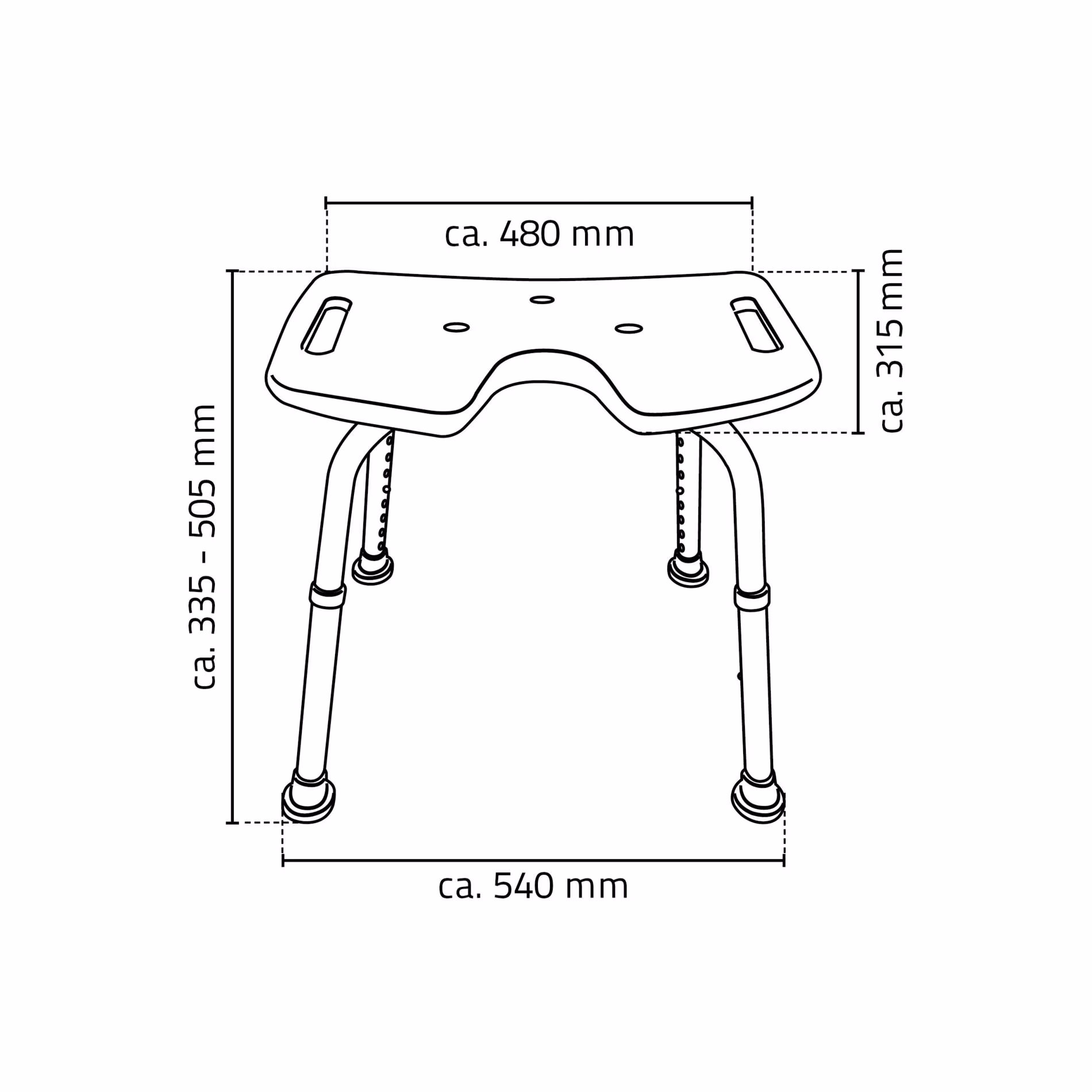 Andere Ansicht des Artikels Bad-Hocker Sam, weiß, mit Hygieneausschnitt, höhenverstellbar Andere Ansicht des Artikels Bad-Hocker Sam, weiß, mit Hygieneausschnitt, höhenverstellbar aus der Kategorie Badausstattung & Sanitär
