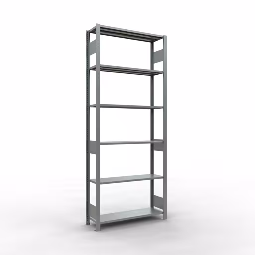 Grundregal, Fachbodenregal Stecksystem MULTIplus85, 2500 x 1000 x 300 mm (HxBxT), 6 Fachböden, Längenriegel, verzinkt von der Marke Schulte Lagertechnik Grundregal, Fachbodenregal Stecksystem MULTIplus85, 2500 x 1000 x 300 mm (HxBxT), 6 Fachböden, Längenriegel, verzinkt aus der Kategorie Grundregal mit der Artikelnummer 13131-LR