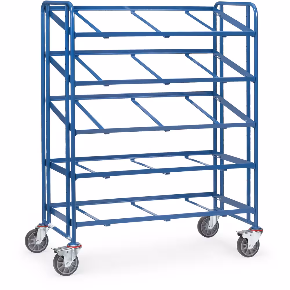 Eurokastenwagen 1383 - Rahmen offen Baukasten-System Stahlrohr und Profilstahl geschweißt, pulverbeschichtet blau RAL 5007, Schraubkonstruktion aus der Kategorie Wagen mit der Artikelnummer 1383
