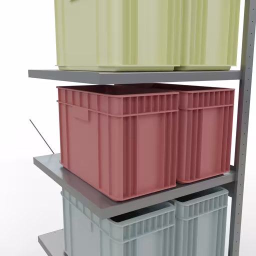 Produktbild Nr 15 des Artikels Anbauregal, Fachbodenregal Stecksystem MULTIplus250, 2500 x 750 x 800 mm (HxBxT), 6 Fachböden, Kreuzstrebe, verzinkt Abbildung Nr 15 des Artikels Anbauregal, Fachbodenregal Stecksystem MULTIplus250, 2500 x 750 x 800 mm (HxBxT), 6 Fachböden, Kreuzstrebe, verzinkt aus der Produktgruppe Stecksystem von der Marke Schulte Lagertechnik