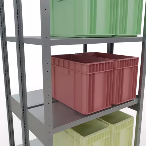 Zusatzbild des Artikels Grundregal, Doppelregal, Fachbodenregal Stecksystem MULTIplus250, 3000 x 1000 x (2x400) mm (HxBxT), 2x7 Fachböden, Längenriegel, verzinkt Zusatzbild des Artikels Grundregal, Doppelregal, Fachbodenregal Stecksystem MULTIplus250, 3000 x 1000 x (2x400) mm (HxBxT), 2x7 Fachböden, Längenriegel, verzinkt aus Doppelregale