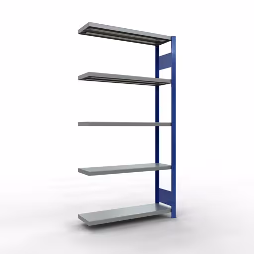 Anbauregal, Fachbodenregal Stecksystem MULTIplus330, 2000 x 1000 x 300 mm (HxBxT), 5 Fachböden, Längenriegel, RAL 5010 enzianblau/verzinkt von der Marke Schulte Lagertechnik Anbauregal, Fachbodenregal Stecksystem MULTIplus330, 2000 x 1000 x 300 mm (HxBxT), 5 Fachböden, Längenriegel, RAL 5010 enzianblau/verzinkt aus der Kategorie Anbauregal mit der Artikelnummer 13935-LR-B