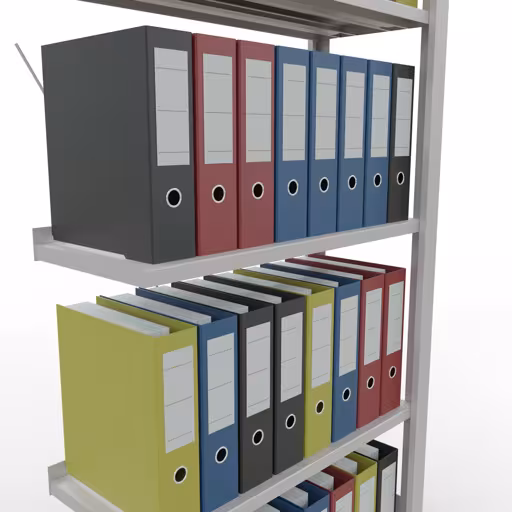 Abbildung Nr 12 des Artikels Anbauregal, Büro-Fachbodenregal Stecksystem MULTIplus85, 1800 x 750 x 300 mm (HxBxT), 5 Fachböden, Kreuzstrebe, mit Anschlagleiste, lichtgrau aus der Produktgruppe Büroregale von der Marke Schulte Lagertechnik