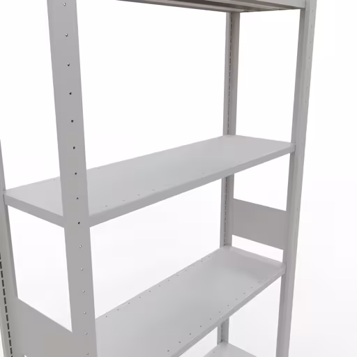 Grundregal, Fachbodenregal Stecksystem MULTIplus85, 3000 x 1000 x 300 mm (HxBxT), 7 Fachböden, Längenriegel, RAL 7035 lichtgrau von Schulte Lagertechnik aus der Kategorie Stecksystem