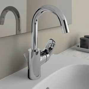 Detailbild 4039630 Ideal Standard Waschtischarmatur Ceraflex mit hohem Auslauf mit Ablaufgarnitur Ausladung 146 mm chrom