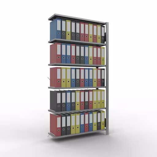 Produktbild Nr 12 des Artikels Anbauregal, Büro-Fachbodenregal Stecksystem MULTIplus85, 2000 x 1000 x 300 mm (HxBxT), 6 Fachböden, Kreuzstrebe, verzinkt, ohne Anschlagleiste Abbildung Nr 12 des Artikels Anbauregal, Büro-Fachbodenregal Stecksystem MULTIplus85, 2000 x 1000 x 300 mm (HxBxT), 6 Fachböden, Kreuzstrebe, verzinkt, ohne Anschlagleiste aus der Produktgruppe Büroregale von der Marke Schulte Lagertechnik