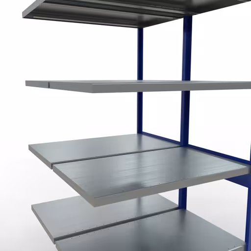 Anbauregal, Doppelregal, Fachbodenregal Stecksystem MULTIplus250, 2500 x 1000 x (2x600) mm (HxBxT), 2x6 Fachböden, Längenriegel, RAL 5010 enzianblau mit der GTIN 4004514296351 Anbauregal, Doppelregal, Fachbodenregal Stecksystem MULTIplus250, 2500 x 1000 x (2x600) mm (HxBxT), 2x6 Fachböden, Längenriegel, RAL 5010 enzianblau von Schulte Lagertechnik mit der Artikelnr. 33266-B