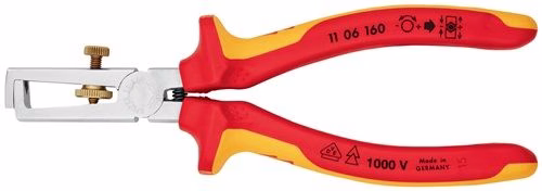 Abisolierzange Länge 160 mm VDE verchromt Mehrkomponenten-Hüllen mit Öffnungsfeder KNIPEX