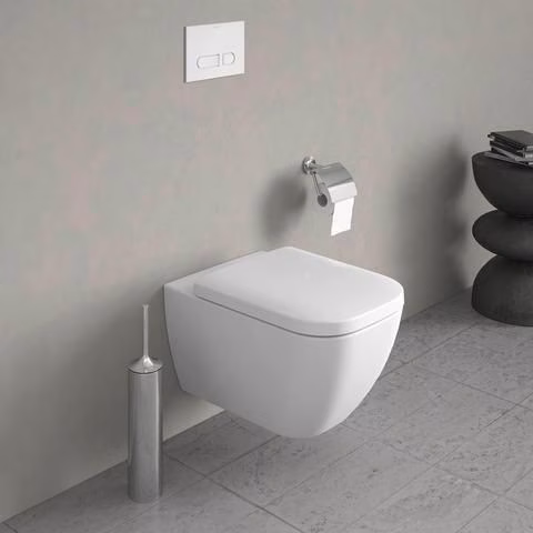 Abattant de toilettes Happy D.2 blanc avec mécanisme de fermeture amortie, charnières en acier inoxydable, DURAVIT