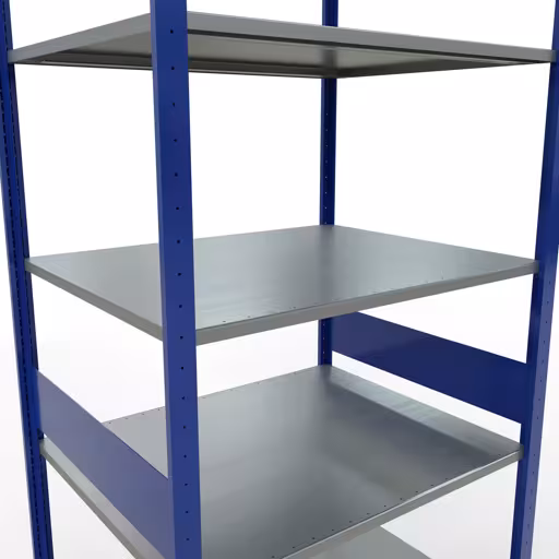Grundregal, Fachbodenregal Stecksystem MULTIplus150, 3000 x 1000 x 800 mm (HxBxT), 7 Fachböden, Längenriegel, RAL 5010 enzianblau/verzinkt mit der GTIN 4004514281463 Grundregal, Fachbodenregal Stecksystem MULTIplus150, 3000 x 1000 x 800 mm (HxBxT), 7 Fachböden, Längenriegel, RAL 5010 enzianblau/verzinkt von Schulte Lagertechnik mit der Artikelnr. 12782-LR-B