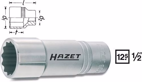 Steckschlüsseleinsatz 900TZ10 1/2 Zoll SW 10mm Länge 85mm HAZET
