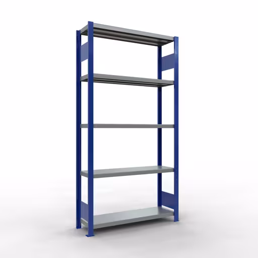 Grundregal, Fachbodenregal Stecksystem MULTIplus330, 2000 x 1000 x 300 mm (HxBxT), 5 Fachböden, Längenriegel, RAL 5010 enzianblau/verzinkt von der Marke Schulte Lagertechnik Grundregal, Fachbodenregal Stecksystem MULTIplus330, 2000 x 1000 x 300 mm (HxBxT), 5 Fachböden, Längenriegel, RAL 5010 enzianblau/verzinkt aus der Kategorie Grundregal mit der Artikelnummer 13930-LR-B