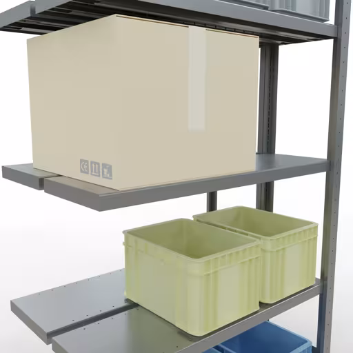 Anbauregal, Doppelregal, Fachbodenregal Stecksystem MULTIplus250, 2000 x 1000 x (2x300) mm (HxBxT), 2x5 Fachböden, Längenriegel, verzinkt mit der GTIN 4004514262004 Anbauregal, Doppelregal, Fachbodenregal Stecksystem MULTIplus250, 2000 x 1000 x (2x300) mm (HxBxT), 2x5 Fachböden, Längenriegel, verzinkt von Schulte Lagertechnik mit der Artikelnr. 17935