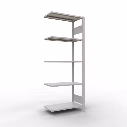 Anbauregal, Fachbodenregal Stecksystem MULTIplus150, 2000 x 750 x 400 mm (HxBxT), 5 Fachböden, Längenriegel, RAL 7035 lichtgrau von der Marke Schulte Lagertechnik Anbauregal, Fachbodenregal Stecksystem MULTIplus150, 2000 x 750 x 400 mm (HxBxT), 5 Fachböden, Längenriegel, RAL 7035 lichtgrau aus der Kategorie Anbauregal mit der Artikelnummer 32645-75-LR