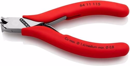 Elektronikvornschneider Länge 115mm Form 1 Facette nein spiegelpoliert Kunststoff -Überzug KNIPEX von der Marke Knipex Elektronikvornschneider KNIPEX aus der Kategorie Kneifzangen mit der Teilenummer 4000794587
